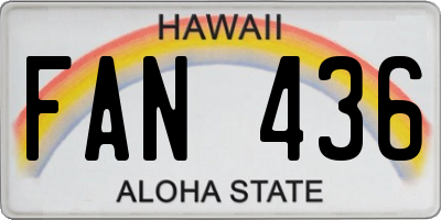 HI license plate FAN436
