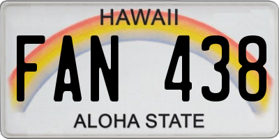 HI license plate FAN438