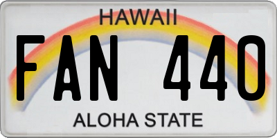 HI license plate FAN440