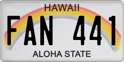 HI license plate FAN441