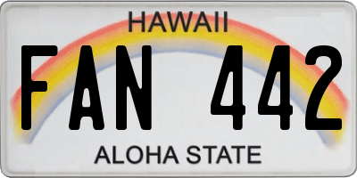 HI license plate FAN442
