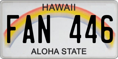 HI license plate FAN446