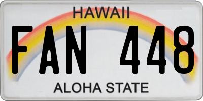 HI license plate FAN448