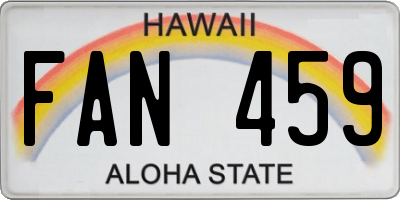 HI license plate FAN459