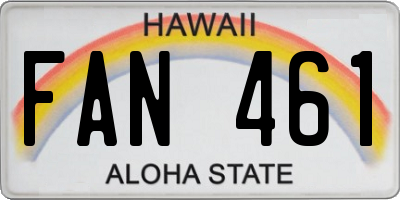 HI license plate FAN461