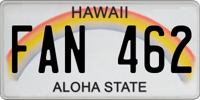 HI license plate FAN462