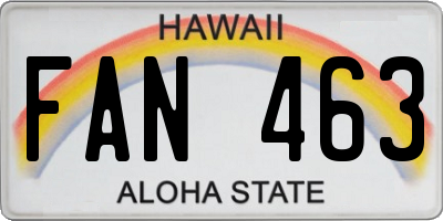 HI license plate FAN463