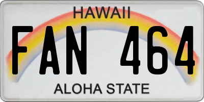 HI license plate FAN464
