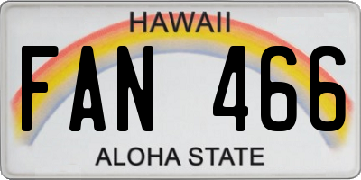 HI license plate FAN466