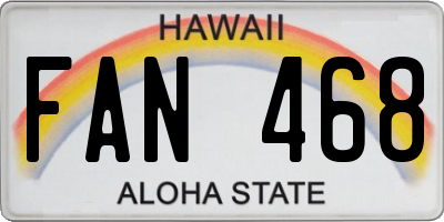 HI license plate FAN468