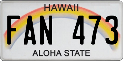 HI license plate FAN473