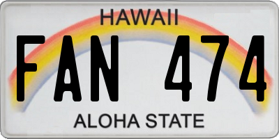 HI license plate FAN474
