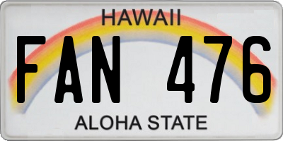HI license plate FAN476