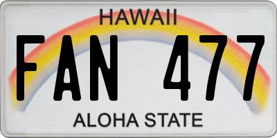 HI license plate FAN477