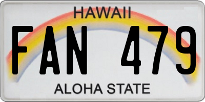 HI license plate FAN479
