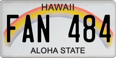 HI license plate FAN484