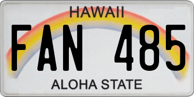 HI license plate FAN485