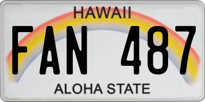 HI license plate FAN487