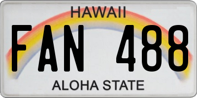 HI license plate FAN488