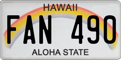 HI license plate FAN490