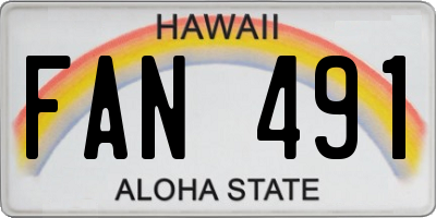 HI license plate FAN491