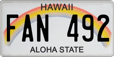 HI license plate FAN492