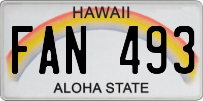 HI license plate FAN493