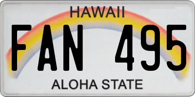 HI license plate FAN495
