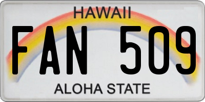 HI license plate FAN509