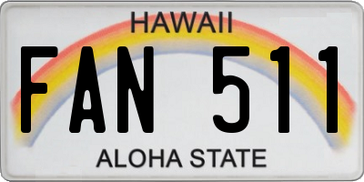HI license plate FAN511