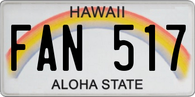 HI license plate FAN517