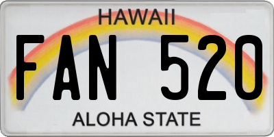 HI license plate FAN520