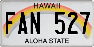 HI license plate FAN527