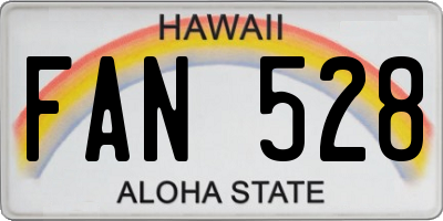 HI license plate FAN528