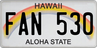 HI license plate FAN530