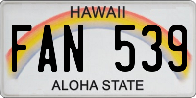 HI license plate FAN539