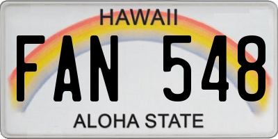 HI license plate FAN548