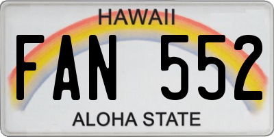 HI license plate FAN552