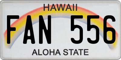 HI license plate FAN556
