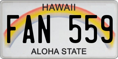 HI license plate FAN559