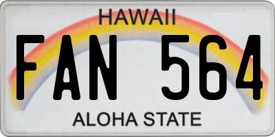 HI license plate FAN564