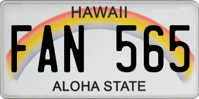 HI license plate FAN565