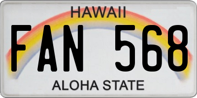 HI license plate FAN568