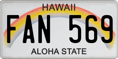 HI license plate FAN569