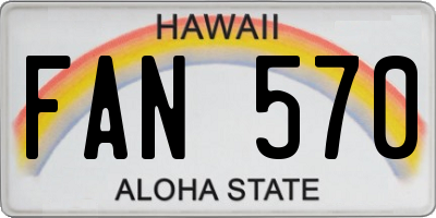 HI license plate FAN570