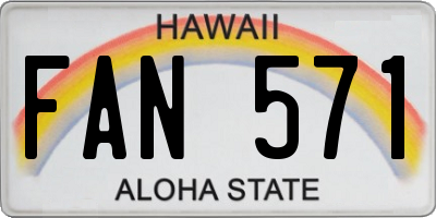 HI license plate FAN571