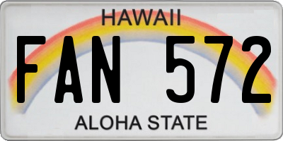 HI license plate FAN572