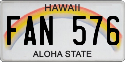 HI license plate FAN576