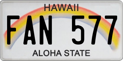 HI license plate FAN577