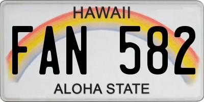 HI license plate FAN582